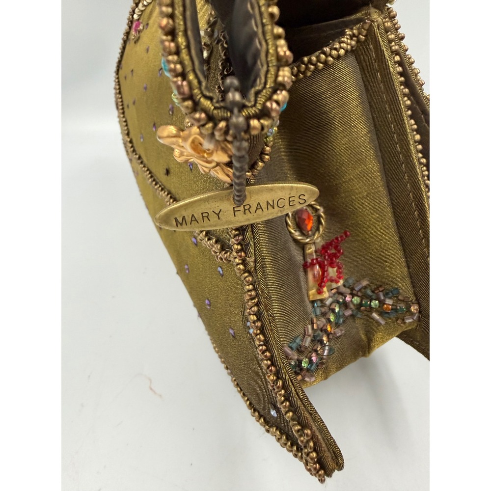 Mary Frances Christmas Tree Beaded Jeweled Novelty Handbag Green Holiday Clutch - Picture 5 of 12